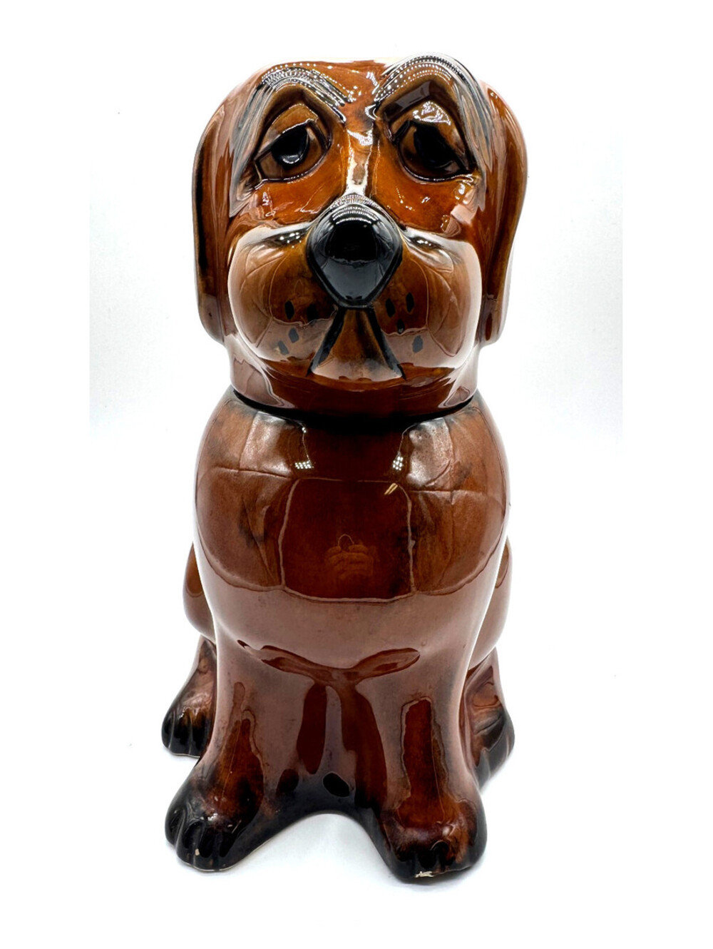 Vintage 1960s-70s Holiday Designs Hound Dog Basset Hound Ceramic Cookie Jar USA